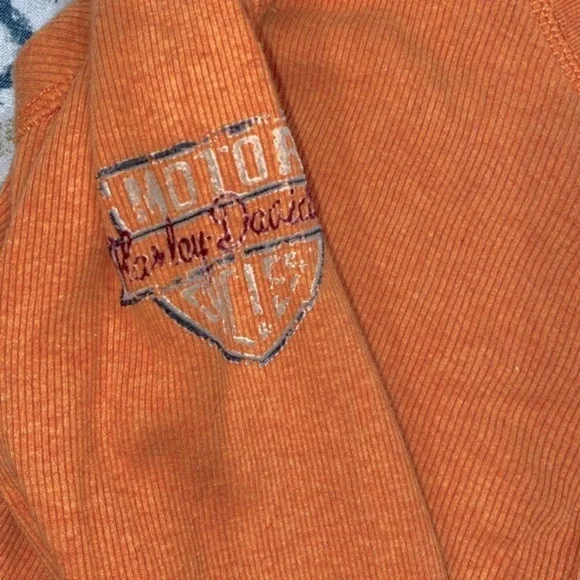 Harley Davidson orange knit top size large - Picture 8 of 11